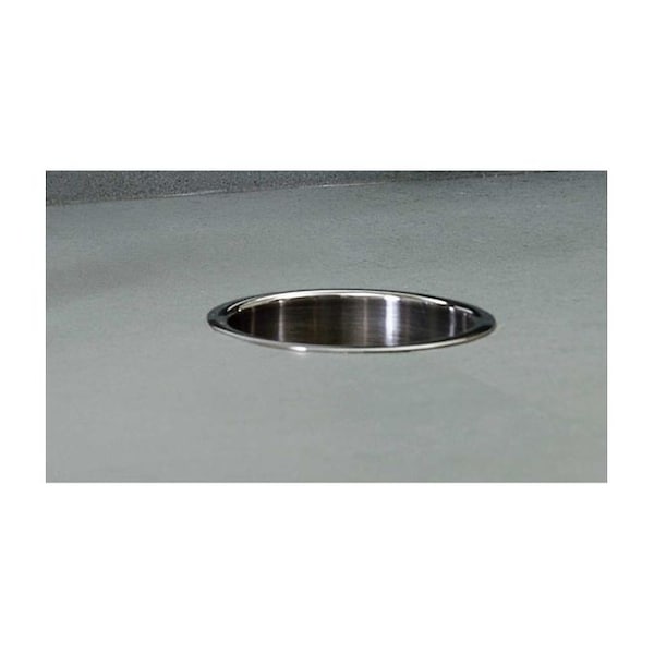 Round Indoor Metal Can, Silver, Stainless Steel