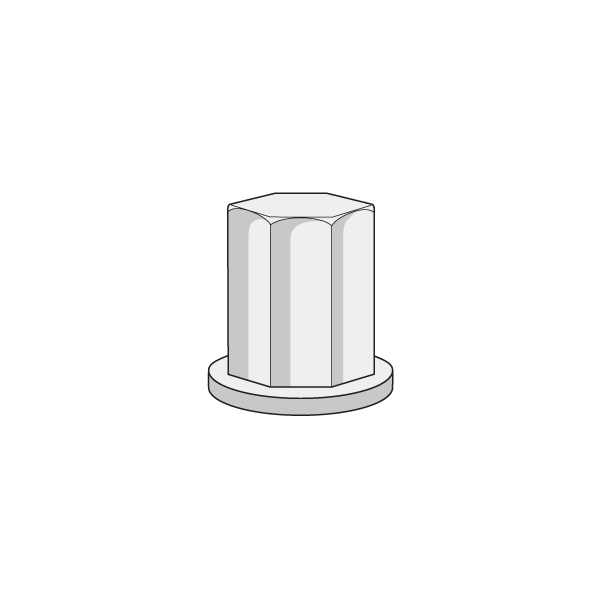 Stud Nut, 3/8", 16 Ss, PK50
