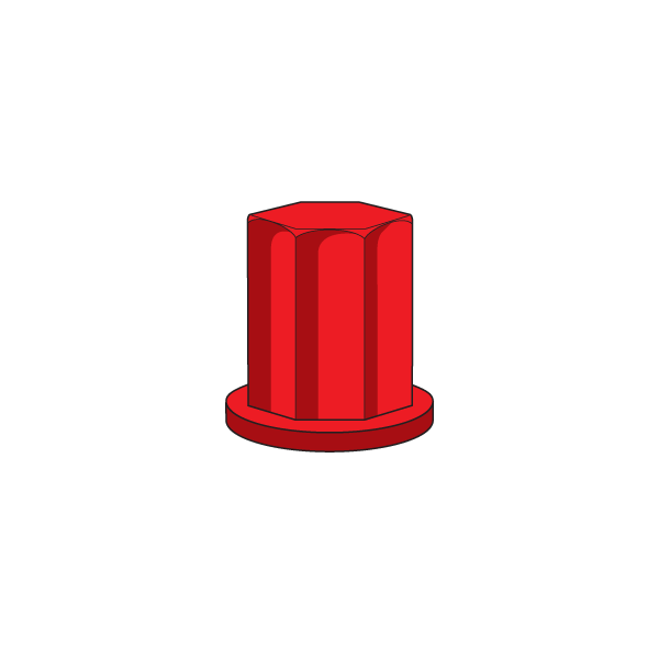 Stud Nut, 3/8", 16 Red, PK10