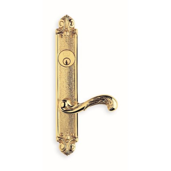 Lever 60000 Plates Entry RH 2" Backset Mortise Lock Bright Brass 251