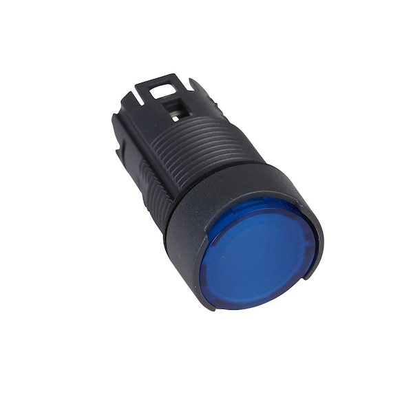 Head for illuminated push button, Harmony XB6, blue flush pushbutton, 16 latching integral LED
