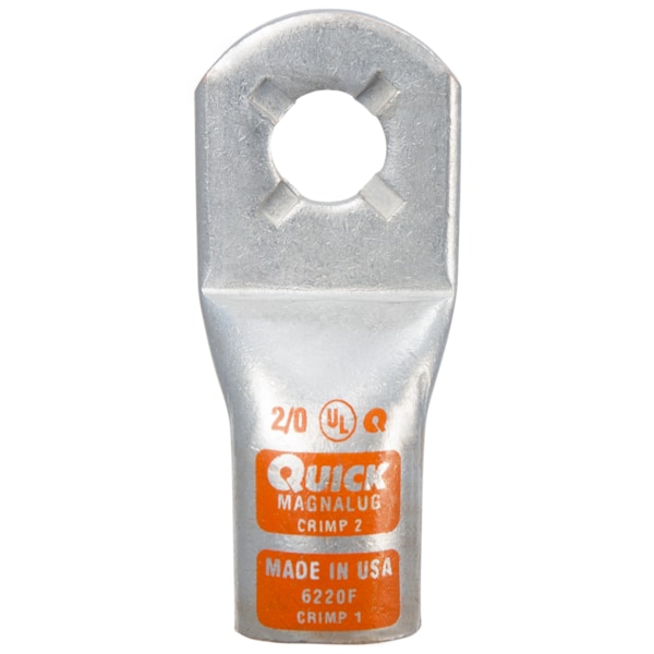 Locking Anti Rotating Stackable Magna Lug, 2/0 AWG Max, Copper, None, 50 PK