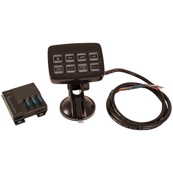 8 Function Programmable Pre-Wired Switch Panel For Lightbar Operation
