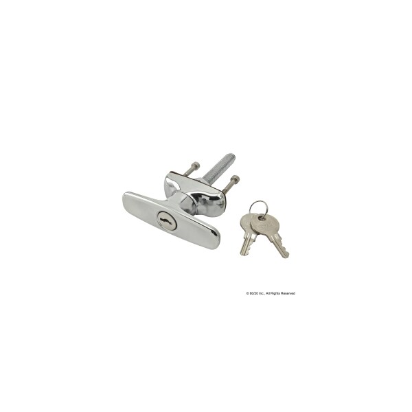 Chrome Furniture T-Handle - Locking