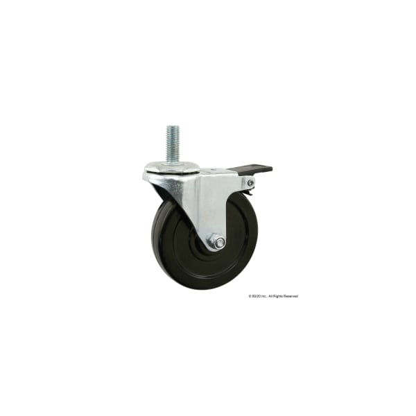 M12X30 100mm Thrd Stem Swvl Castr W/Brk