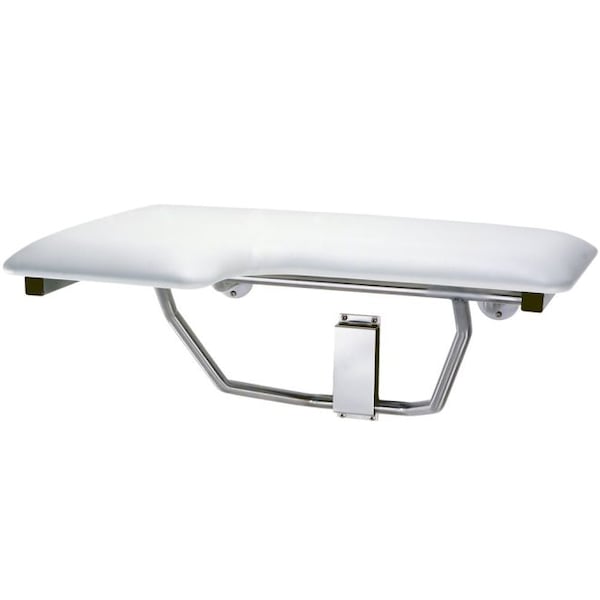 Left Hand Seat B518 Satin Stainless Steel Shower Furnit, 32-7/8" L, Satin Stainless Steel