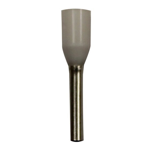 Wire Ferrule, White, 18 AWG, 8mm, PK500