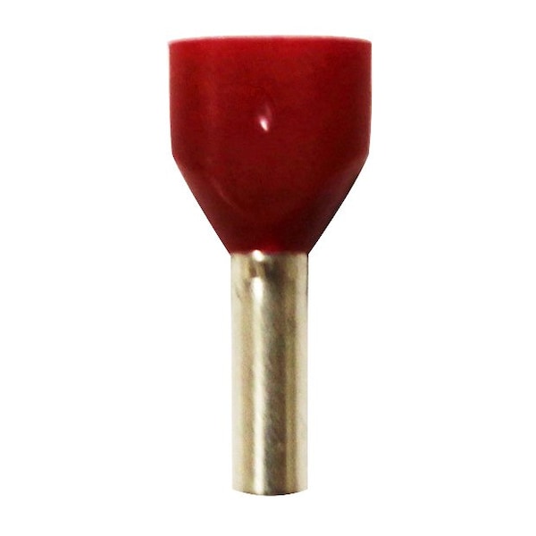 Wire Ferrule, Red, Twin, 16x2 AWG, PK500
