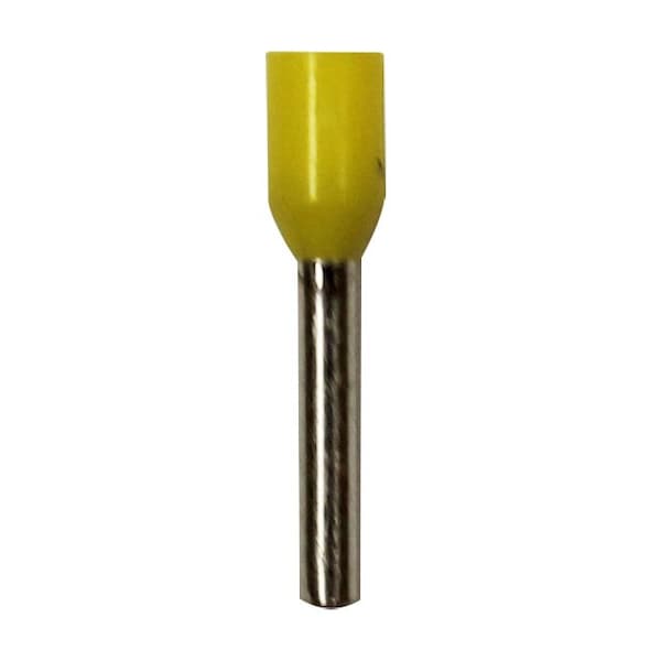 Wire Ferrule, Yellow, 18 AWG, 10mm, PK500