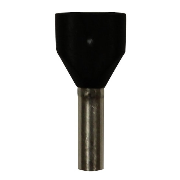 Wire Ferrule, Black, Twin, 16 x 2 AWG, PK500