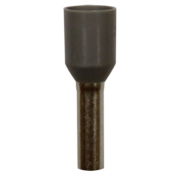 Wire Ferrule, Gray, 14 AWG, 8mm, PK500