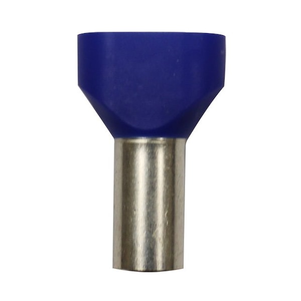 Wire Ferrule, Blue, Twin, 6X2 AWG, PK50