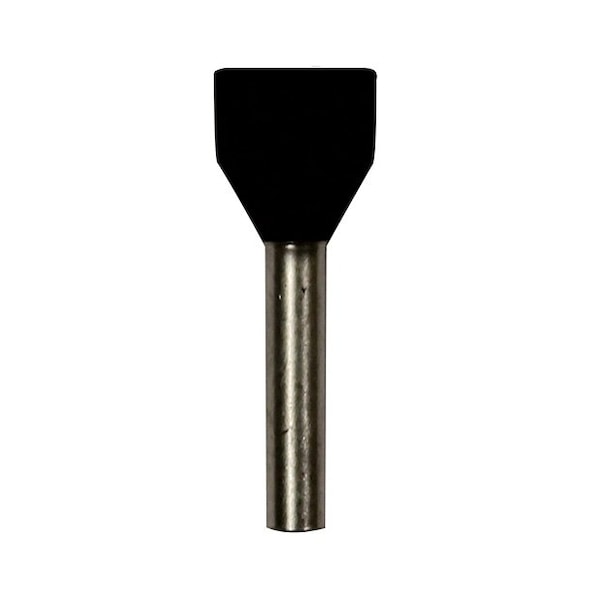 Wire Ferrule, Black, Twin, 16 x 2 AWG, PK500