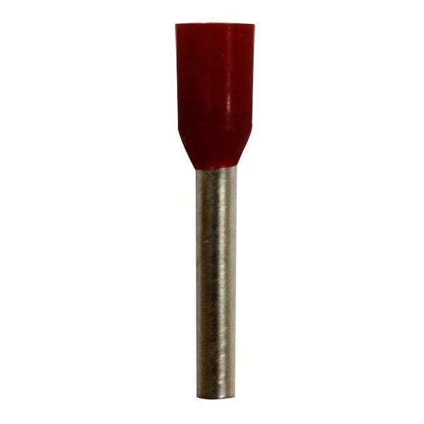 Wire Ferrule, Red, 18 AWG, 10mm, PK500