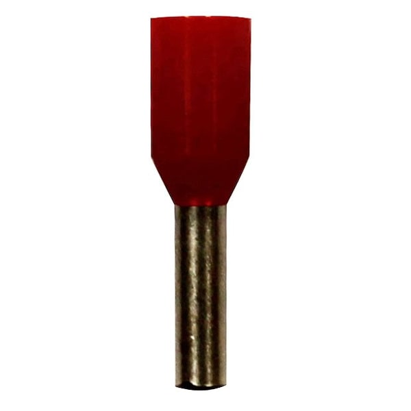 Wire Ferrule, Red, 18 AWG, 6mm ba, PK500