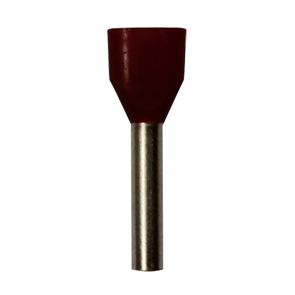 Wire Ferrule, Red, Twin, 16 x 2 AWG, PK500