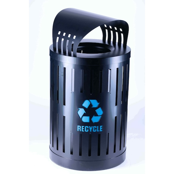 Recycling Container, Canopy Lid, Black