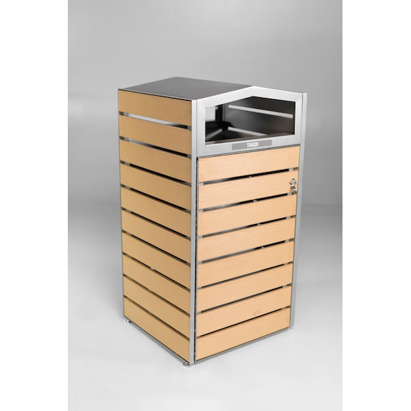 Woodview Waste Container, Double-Sided