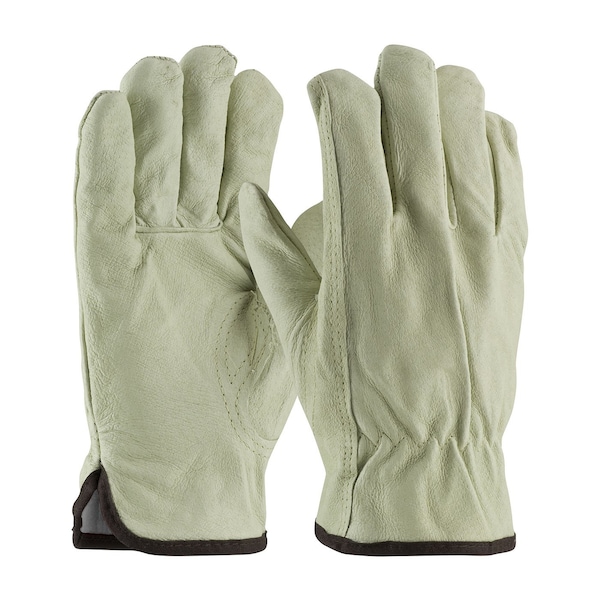 Cold Protection Drivers Gloves, Grain Pigskin Leather Palm, Thinsulate Lining, Natural, S