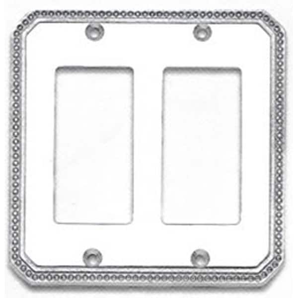 Double Rocker Beaded Switchplate Bright Chrome