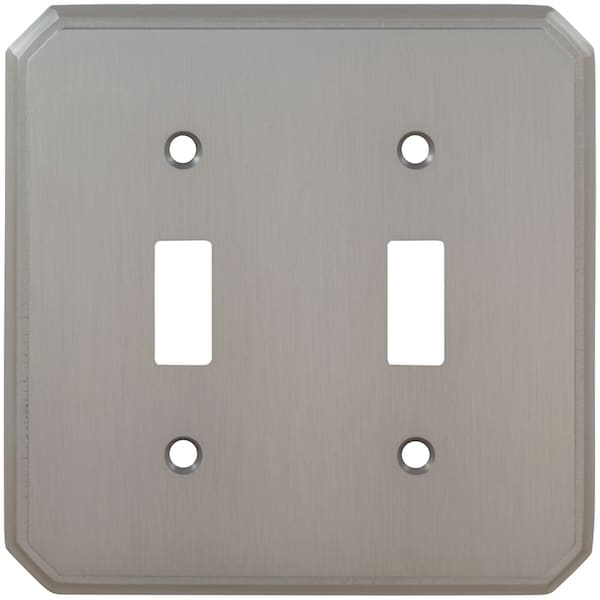 Double Traditional Switch Plate, Number of Gangs: 2 Solid Brass