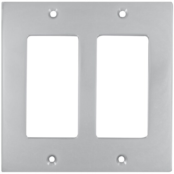 Double Rocker Modern Switchplate Bright Brass