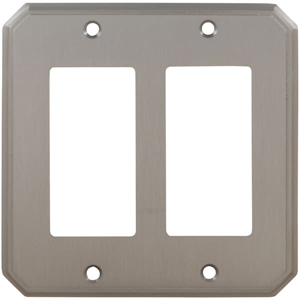Double Rocker Traditional Switch Plate, Number of Gangs: 2 Solid Brass