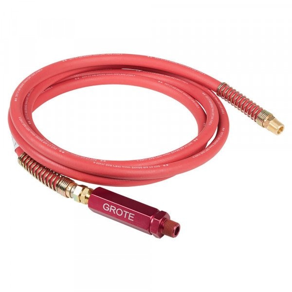 Rubber Air Hose 15 ft., Red, Red Anodized