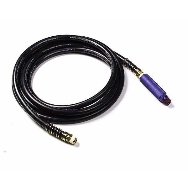Rubber Air Hose 20 ft., Black, Blue Anodiz