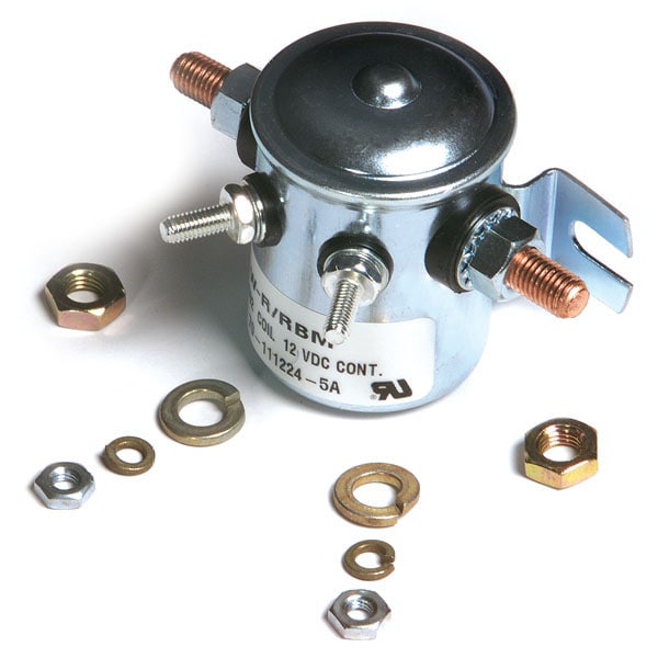 Solenoid, Continous Duty, 4 Term, 100A, 12V