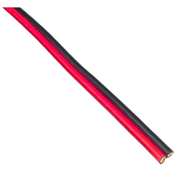 Cable, Bulk, 2 ga., 2 Cond, Black/Red, 100 ft
