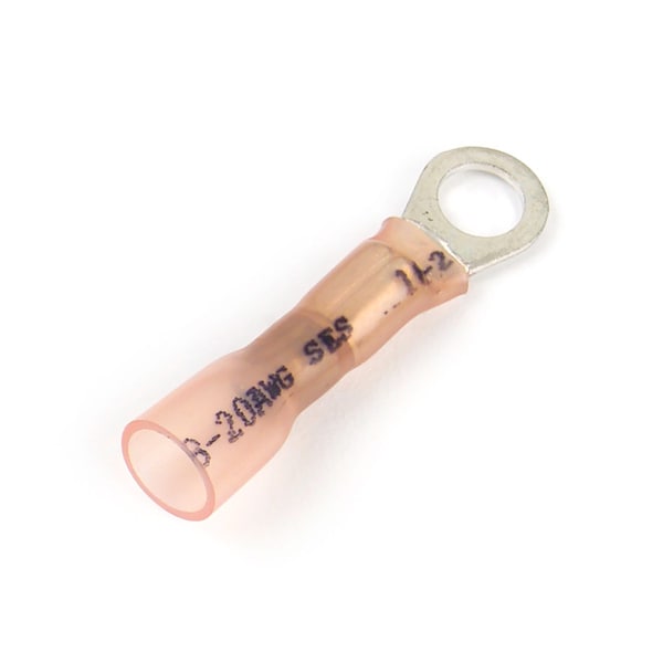Ring Terminal, 1/4 in Stud Size, 600 V, 25 PK