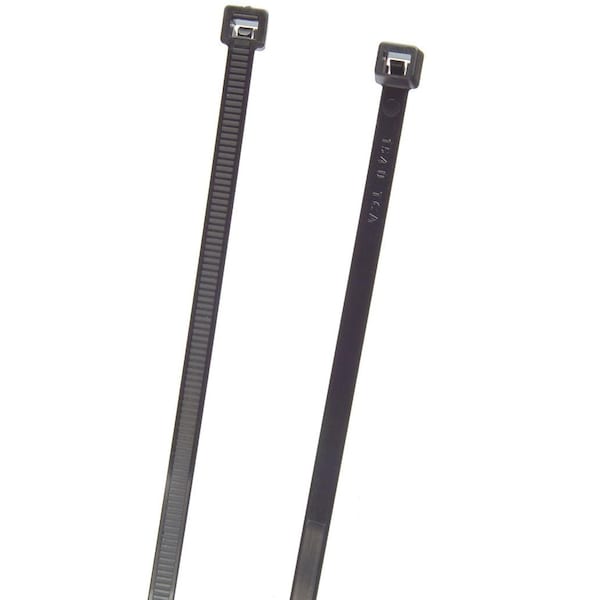 Standard Tie, Black, 8", 18lb., PK1000