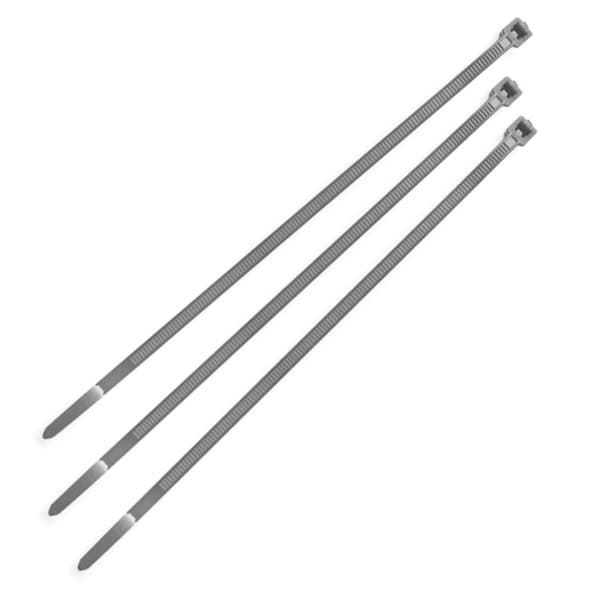 Standard Tie, Gray, 8", 50lb, PK1000