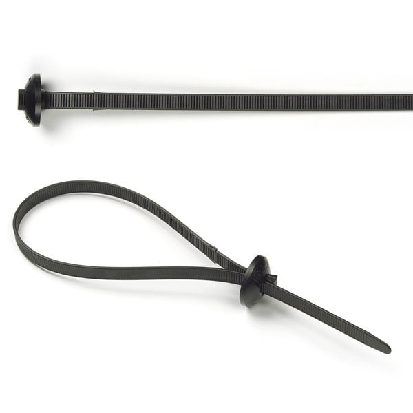 Button Head Tie, Black, 15", 130lb., PK50