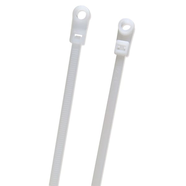 Mounting Tie, White, 16.2", 120Lb, PK100