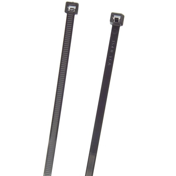 Cable Tie, 48 in L, 15 in Max Bundle Dia., Black, PA 6.6, 175 lb Strength, 50 PK