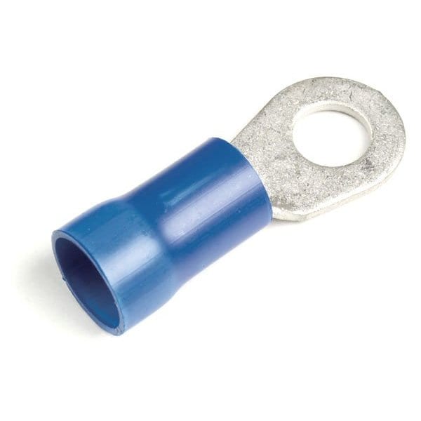 Ring Terminal, 5/16 in Stud Size, 6 AWG, 600 V, Vinyl Insulated, 25 PK