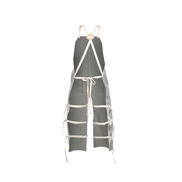42In Ack Bib Splt Apron, 42 inches Length, Silver, 24" x 42"