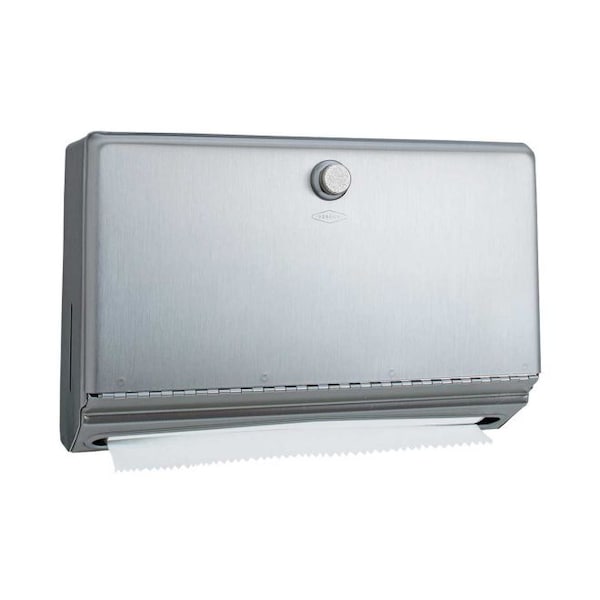 Mounted Paper Towel Dispenser W/Knob Latch for Multi Fold, SS