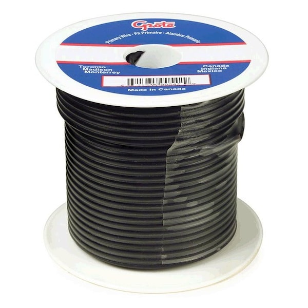 Primary Wire, GPT, 6 AWG, Copper, Black, PVC Jacket, Stranded