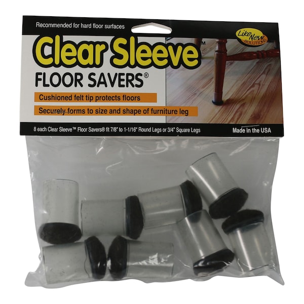 Flexible Clear Chair Leg Floor Pro, PK48