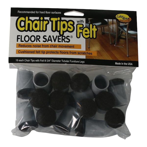 Felt Chair Tips 3/4" Dia. Vinyl Sl, PK96