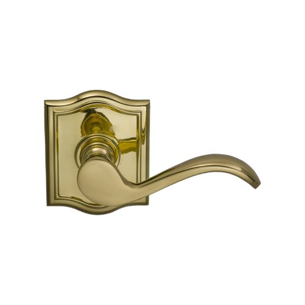 Lever Arched Rose Pass Lever 2-3/8" BS T Strike Bright Brass 895