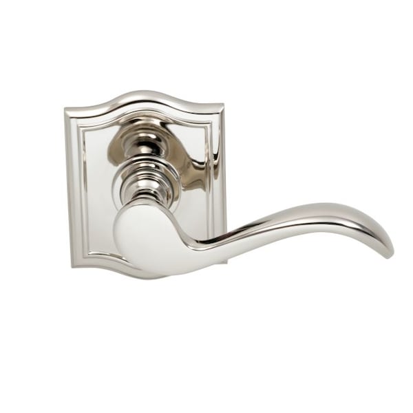Lever Arched Rose Pass Lever 2-3/8" BS T Strike Bright Nickel 895