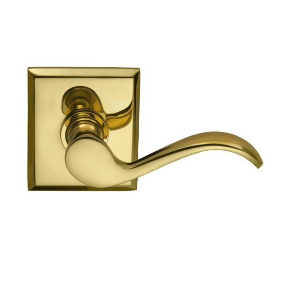 Lever Rectangular Rose Pass Lever 2-3/8" BS T Strike Bright Brass 895