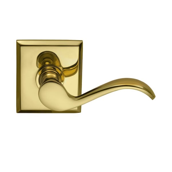 Lever Rectangular Rose Single Dummy Left Hand Lever Bright Brass 895