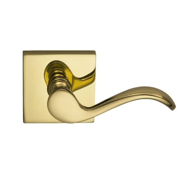 Lever Square Rose Pass Lever 2-3/8" BS T Strike Bright Brass 895