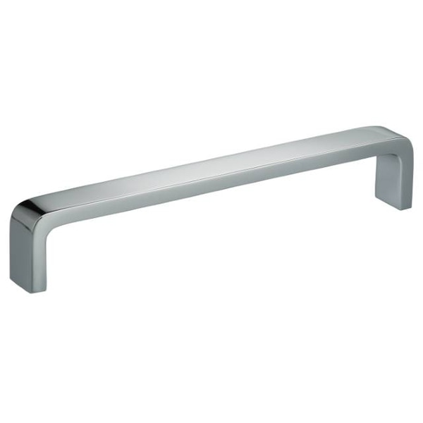 Center to Center Square Cabinet Pull Bright Chrome 5-3/4"