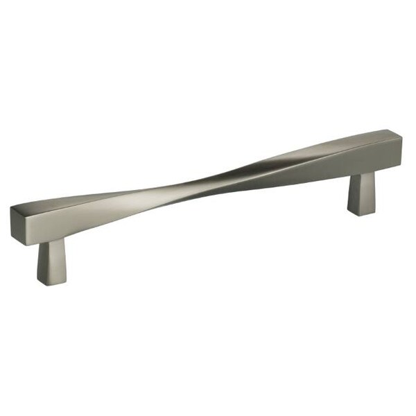Center to Center Modern Twisted Cabinet Pull Satin Nickel 6-5/8"